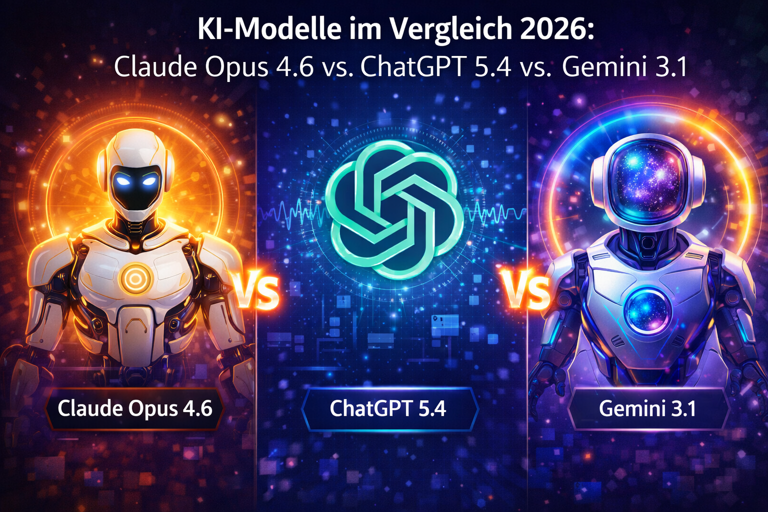 KI-Modelle im Vergleich 2026: Claude Opus 4.6 vs. ChatGPT 5.4 vs. Gemini 3.1