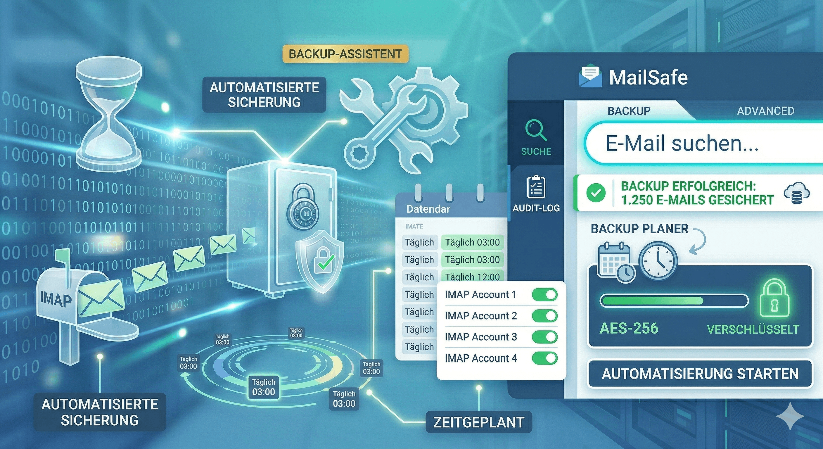 Vollautomatisch & Sicher: Der IMAP-Backup-Assistent für Ihre E-Mail-Archivierung