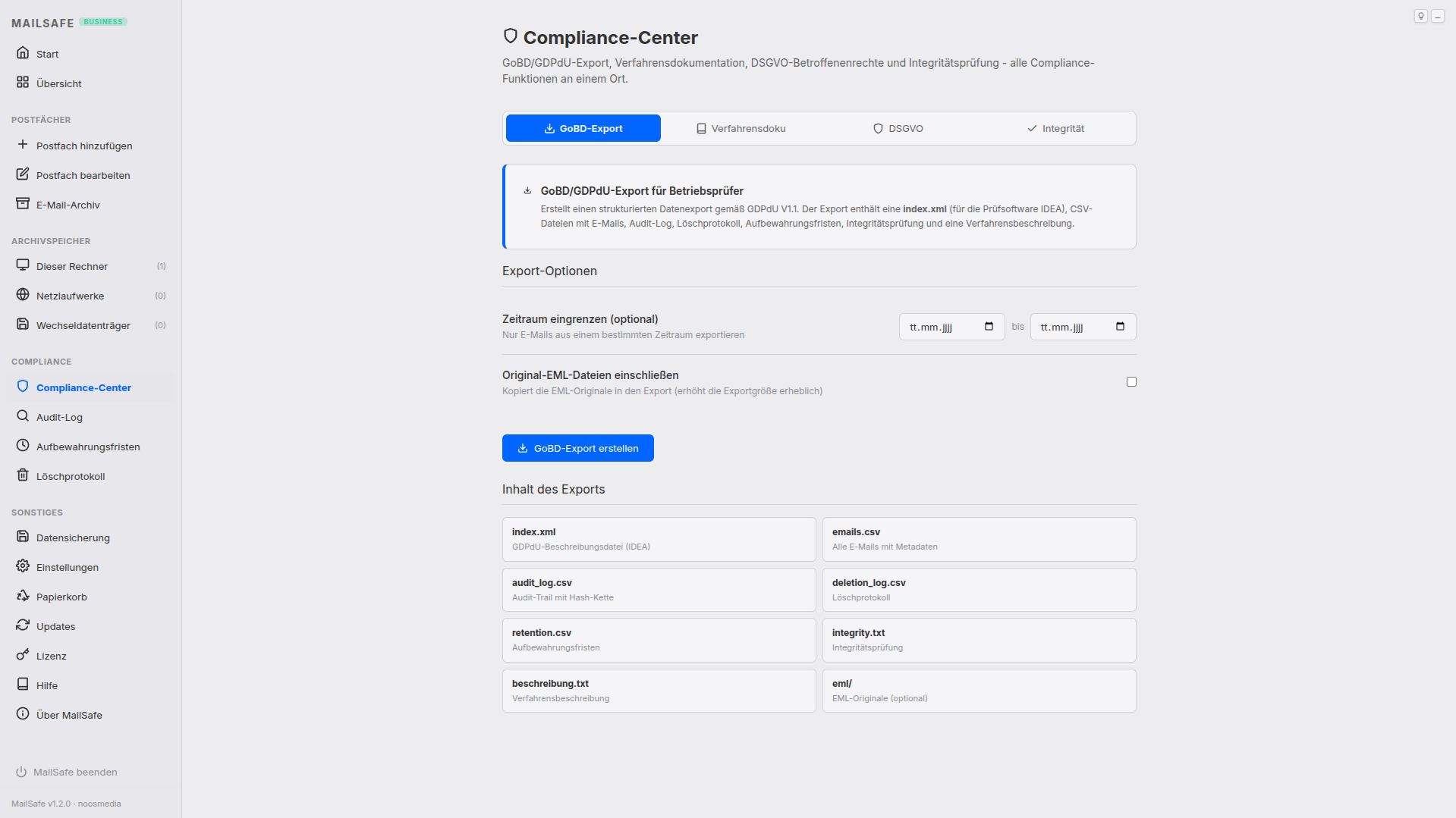 MailSafe Compliance – Helles Design