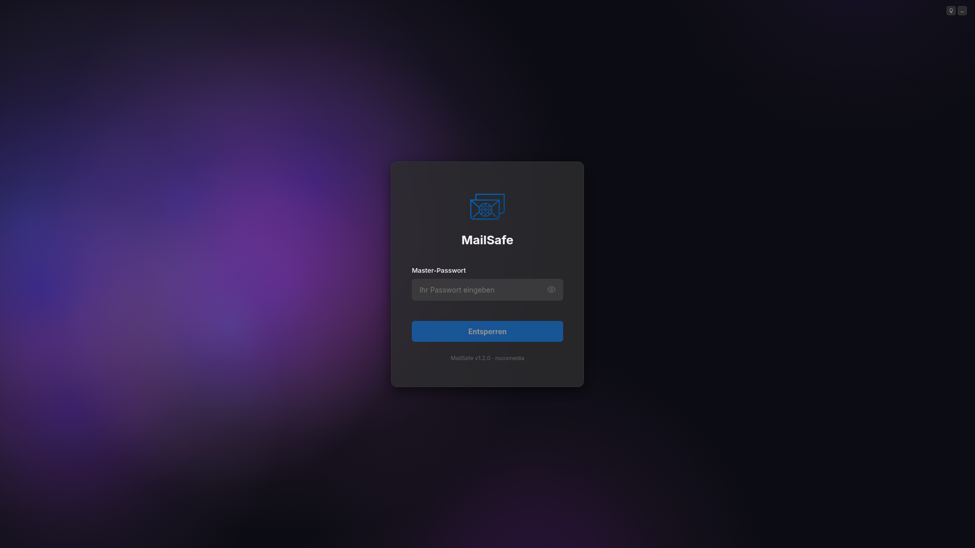 MailSafe Login – Dunkles Design