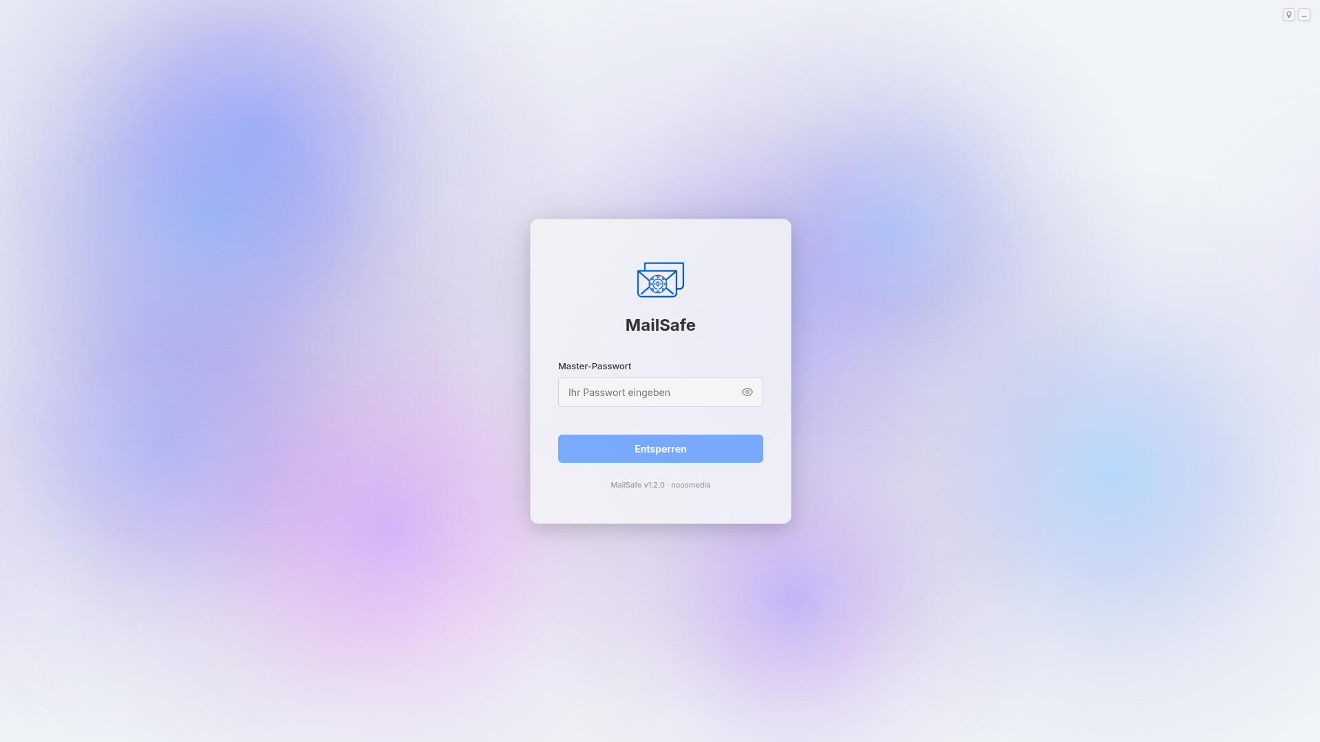 MailSafe Login – Helles Design